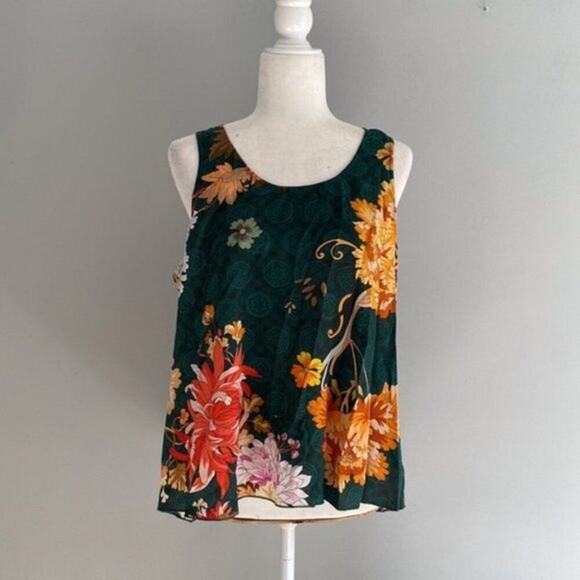 Johnny Was Roselyn 100% Silk Floral Print Tank Top M - Picture 10 of 16